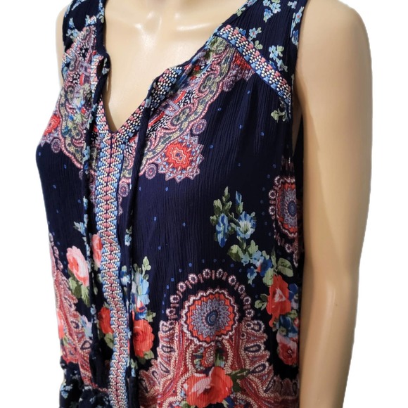 Bila Boho Print Flowy Tank Top Small NWOT - Picture 2 of 6